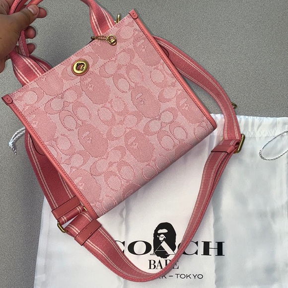 coach bape pink